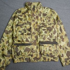VINTAGE Hodgman Wading Jacket Size XL‎ Duck Frog Camo Nylon Fishing Lakestream